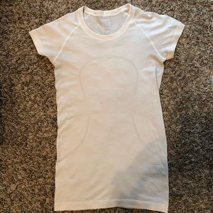 Lululemon Atheltica White Stripe Swiftly Tech Tee